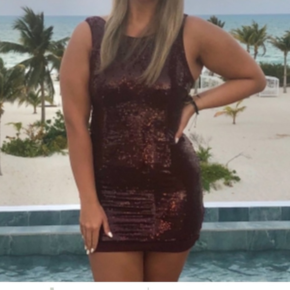 Ina Maroon Red Sequin Mini Dress ❤️Offers